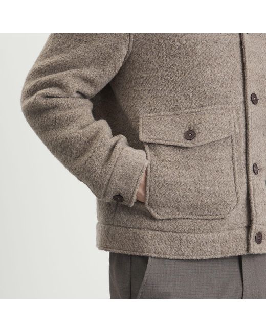 Wax London Brown Newgate Melange Wool Jacket for men