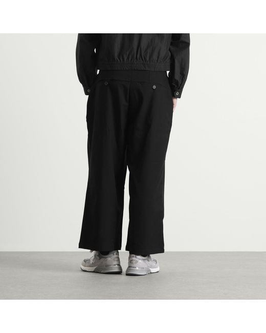 ANGLAN Black Valley Tuck Trousers for men