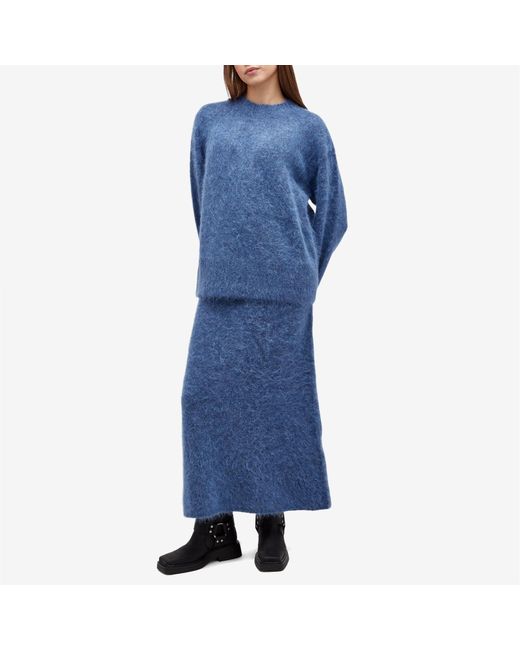 Holzweiler Blue Fure Fluffy Midi Skirt