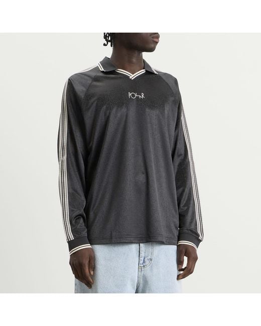 POLAR SKATE Black Davie Long Sleeve Football Shirt for men