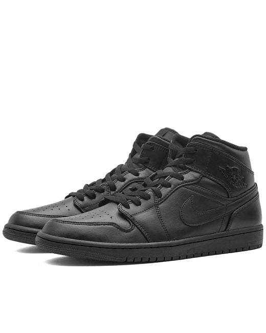 Air Jordan 1 Mid 'Triple Black' 554724-091