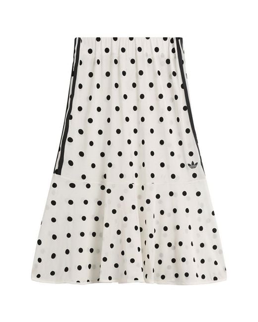Adidas White Polka Dot Sheer Midi Skirt