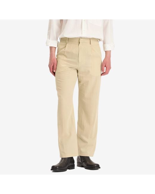 Auralee Natural Light Cotton Wool Viyella Slacks for men
