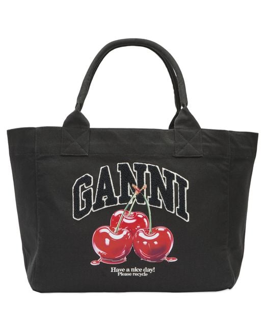 Ganni Black Medium Trapeze Shopper Bag