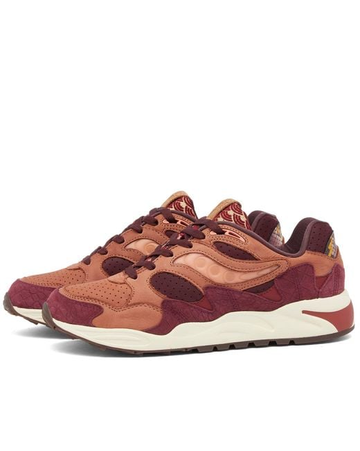 Saucony Red Grid Shadow 2 Lunar New Year Sneakers for men