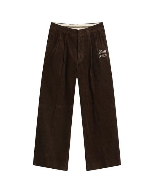Human Made Brown Corduroy Pleated Trousers for men