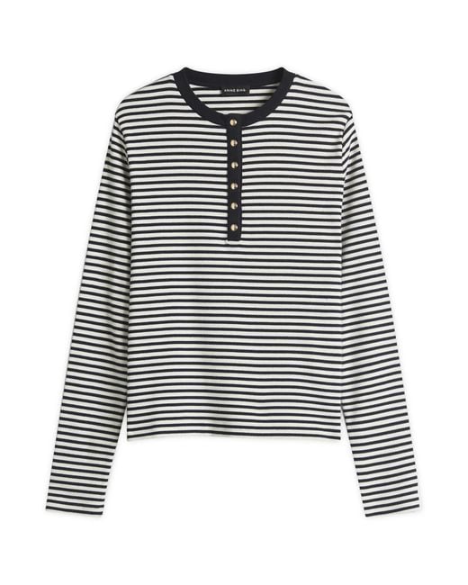 Anine Bing Black Alessia Long Sleeve T-Shirt