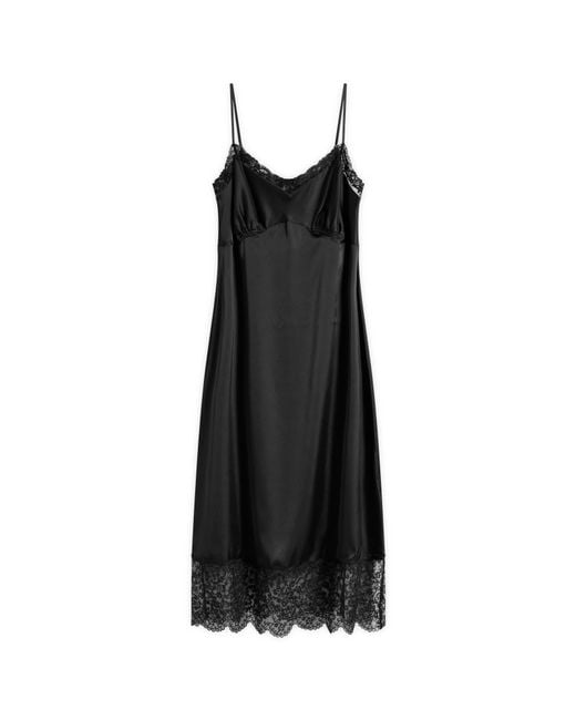 Simone Rocha Black Lace Trim Slip Dress