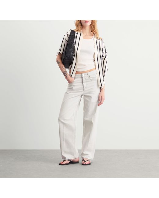 Anine Bing Black Coco Short Sleeve Stripe Shirt