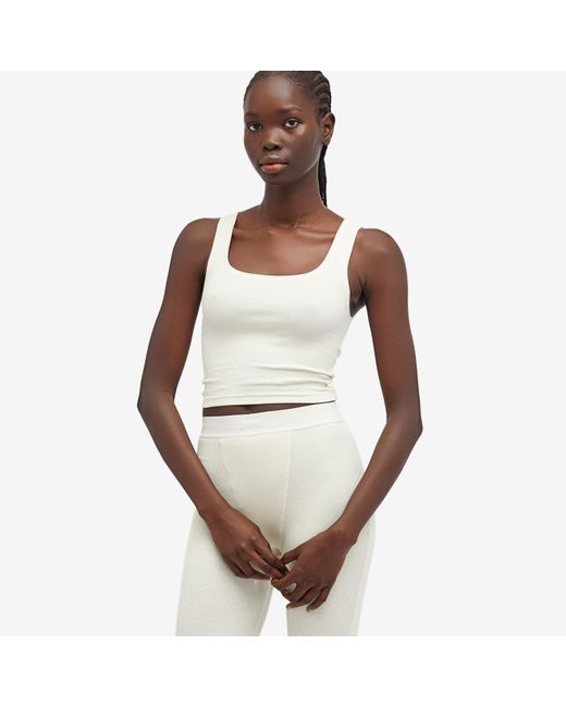 Skims White Cotton Rib Tank