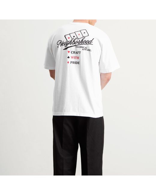 Neighborhood White Ss-8 Cards T-Shirt for men