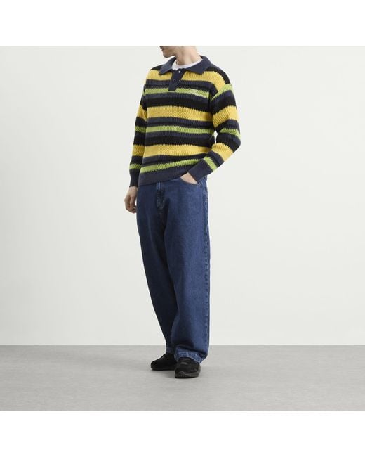 Pleasures Yellow Cooper Polo Sweater for men