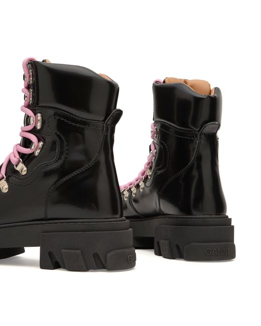 Ganni Black Cleated Mountain Boots