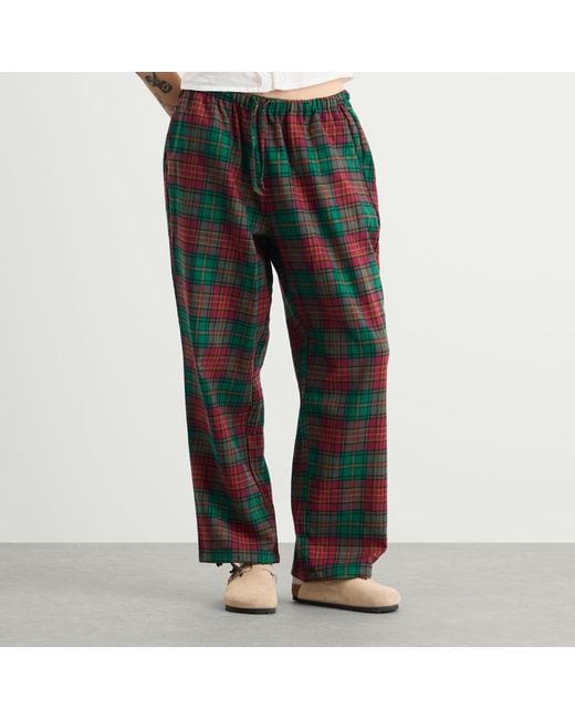 SUNDAYFRUITMARKET Green Sunday Check Trousers