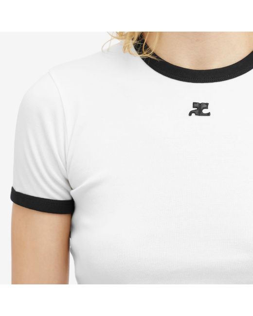 Courreges White Reedition Contrast T-Shirt Heritage
