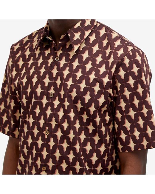 Dries Van Noten Brown Clasen Short Sleeve Poplin Shirt for men