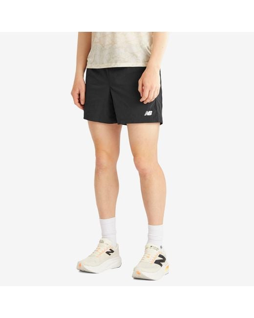 New Balance Black Nb Athletics Stretch Nylon Woven Short 5 Inch for men