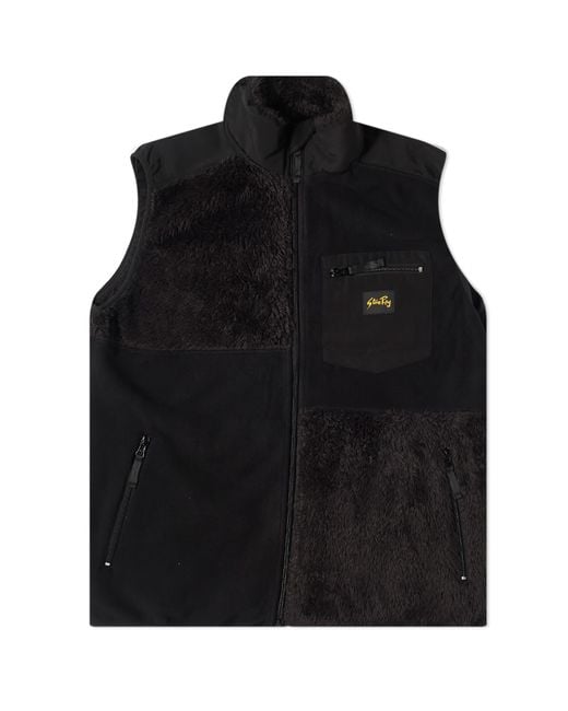 Stan Ray Black Patchwork Fleece Vest for men
