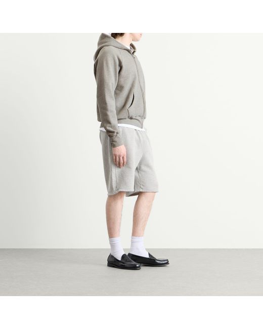 Les Tien Gray Heavyweight Raglan Zip Hoodie for men
