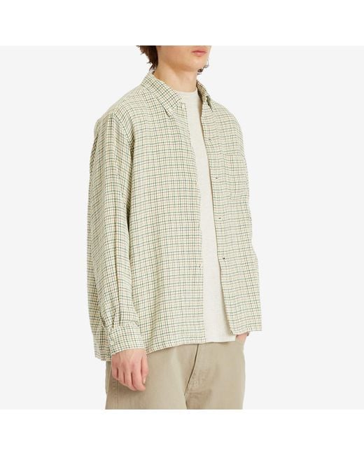 Beams Plus White Gunclub Mesh Button Down Shirt for men
