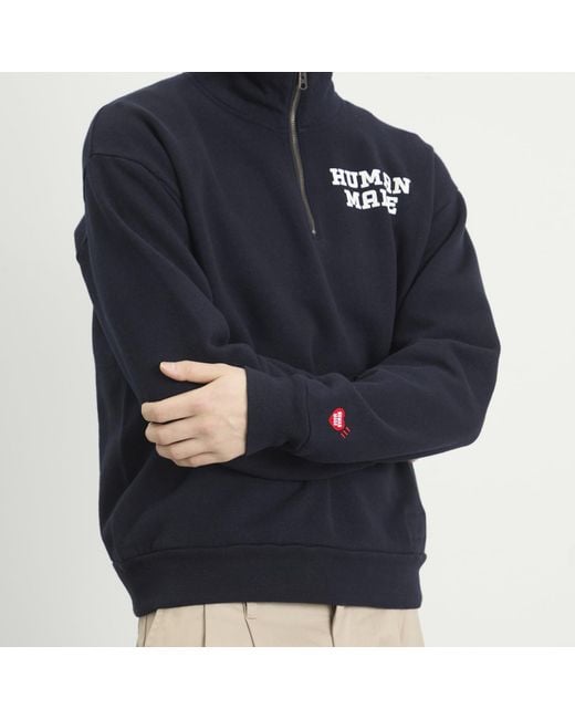 Human Made Half-Zip Sweatshirt in Blue for Men | Lyst