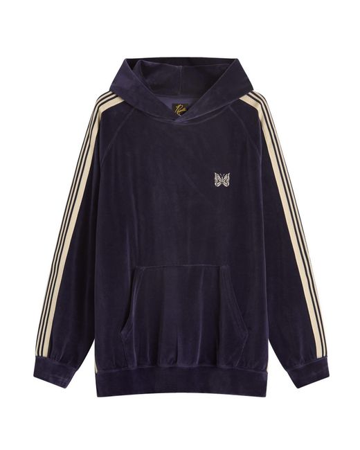 Needles Blue Velour Track Hoodie for men