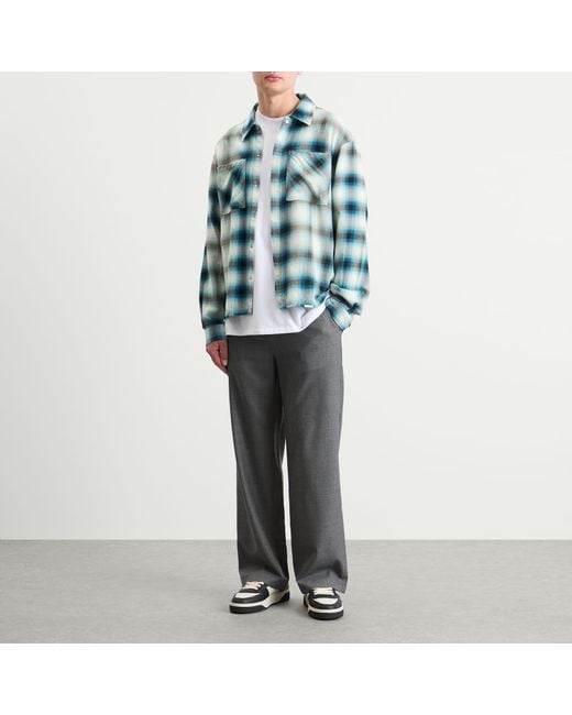 Represent Green Sun Bleached Flannel Shirt for men