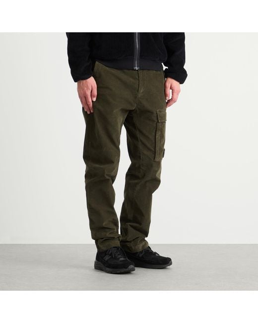 C P Company Green Corduroy Lens Cargo Pant for men