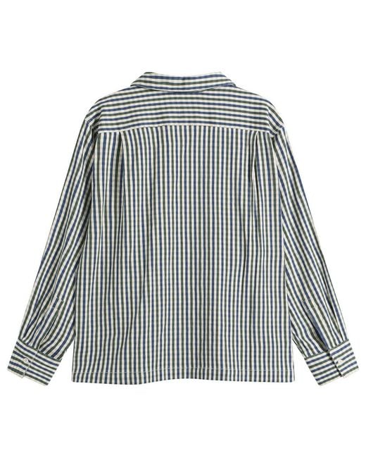 STORY mfg. Blue Check Pa Shirt