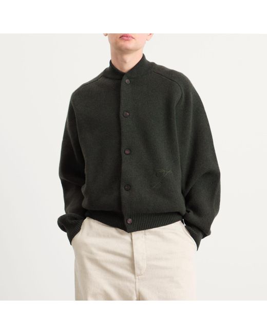 Jacquemus Green Wool Cashmere Knitted Bomber for men