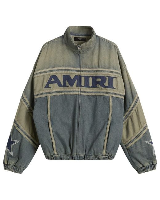 Amiri Gray Sport Denim Track Jacket for men
