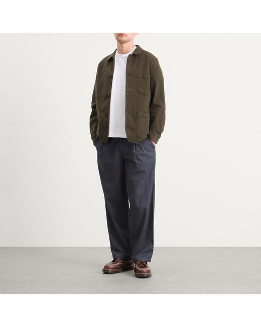 Portuguese Flannel Green Labura Chore Jacket for men