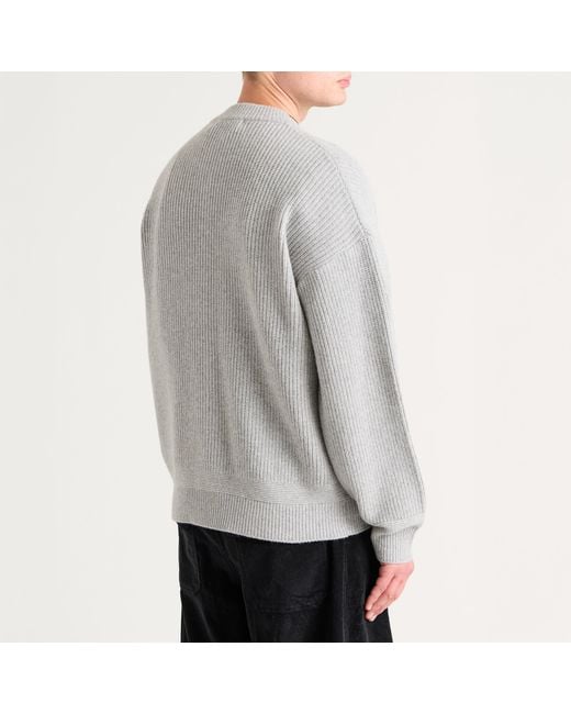 FRIZMWORKS Gray Wool Deck Zip Cardigan for men