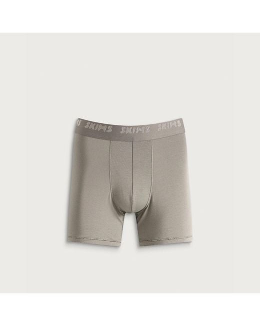 Skims Blue Cotton Boxer Brief 3" for men