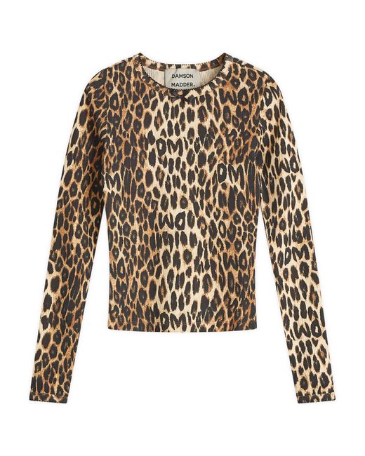 Damson Madder Brown Lua Pointelle Long Sleeve Top