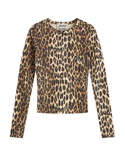 Damson Madder Brown Lua Pointelle Long Sleeve Top