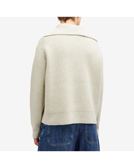 Studio Nicholson White Nash Rib Polo Knit for men