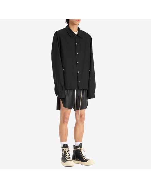 Rick Owens Black Snapfront Jacket for men