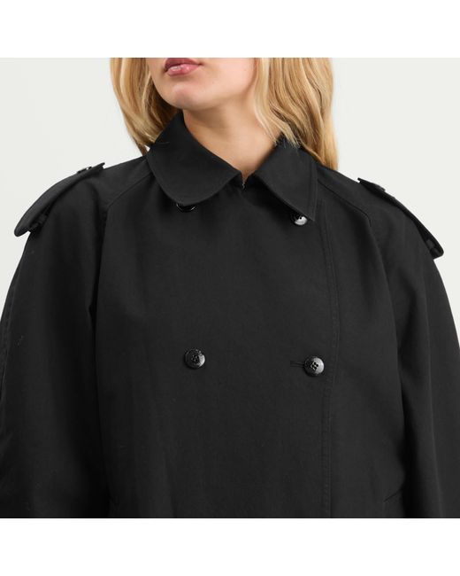 NOTHING WRITTEN Black Oversized Double-Breasted Trench