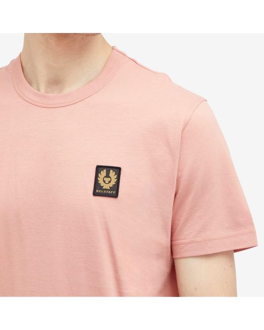 Belstaff Pink Patch Logo T-Shirt for men