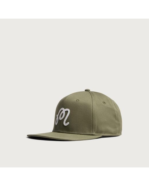 Malbon Green M Script Snapback for men