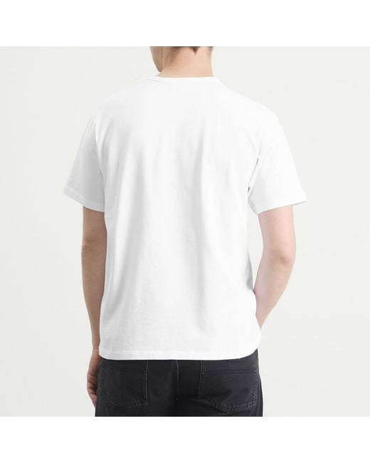 Dubbleware White Pocket Label T-Shirt for men