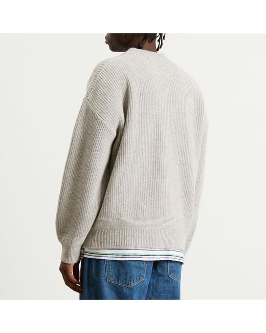 FRIZMWORKS Gray Wool Deck Zip Cardigan for men