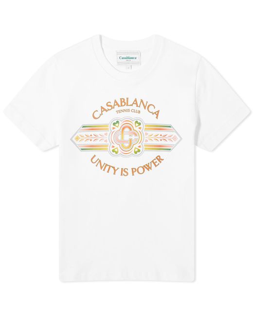 Casablancabrand White Unity Power Printed Fitted T-Shirt