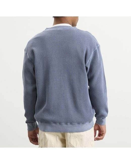 Manastash Blue Heavy Snug Thermal Cardigan for men