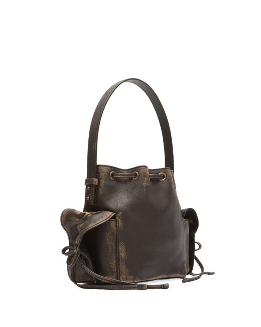 Acne Black Multipocket Mini Bucket Bag