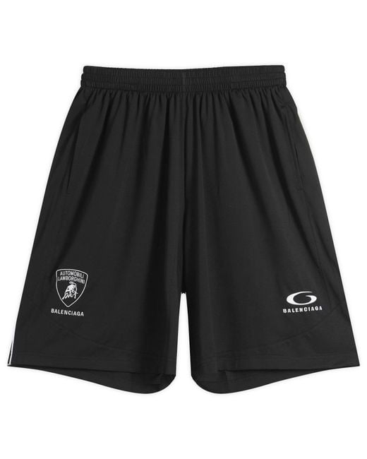 Balenciaga Black Automobili Lamborghini Baggy Shorts for men