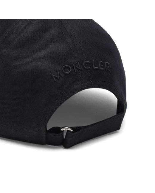 Moncler Black Baseball Cap for men