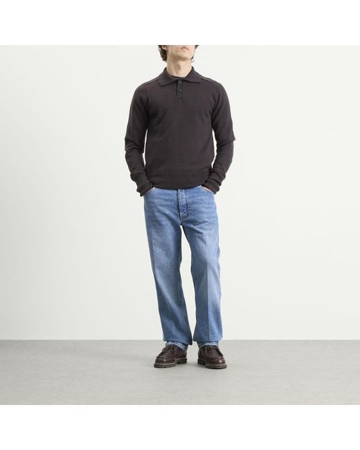 Studio Nicholson Blue Windslow 14Oz Denim Creased Cowboy Jean for men