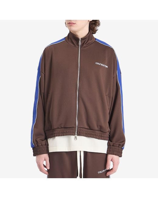 Cole Buxton Brown Contrast Tape Track Jacket for men